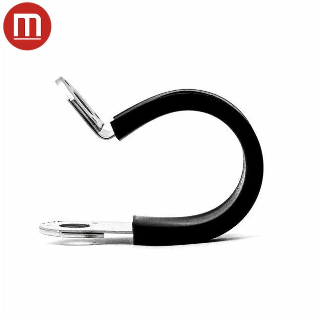 Metal P Clip (Rubber Lined) - W5 - Max Dia-18mm - Width-15mm - Image 2