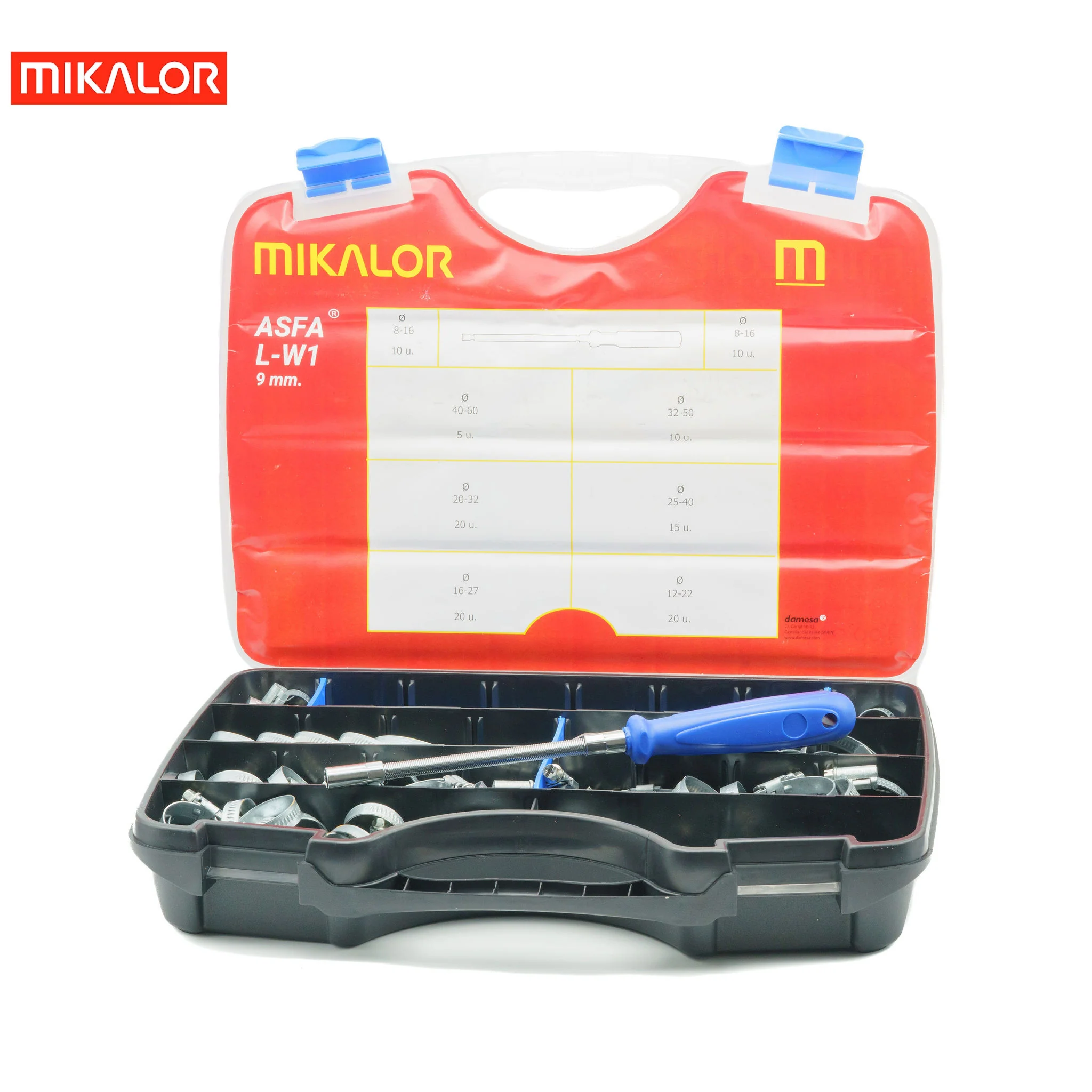 Mikalor ASFA-L Worm Drive Assortment Box | Zinc Plated W1 | 110pcs - Image 2