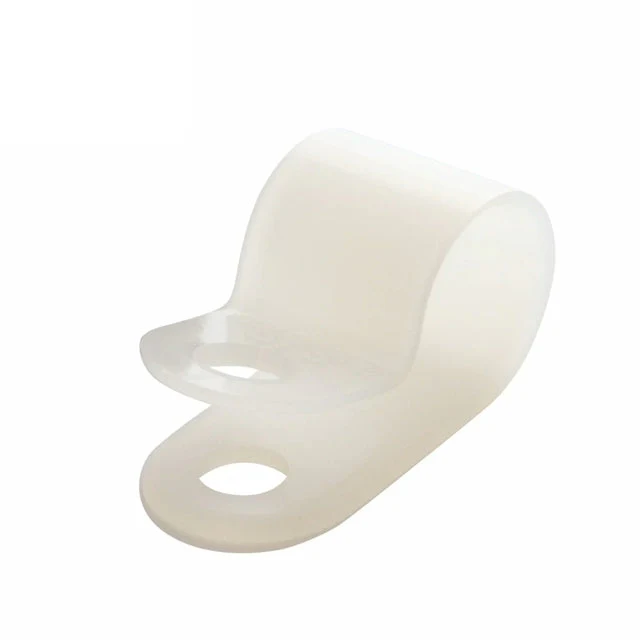 Nylon (Plastic) P Clips - W: 9.5mm - Max Dia: 6.4mm - Nat