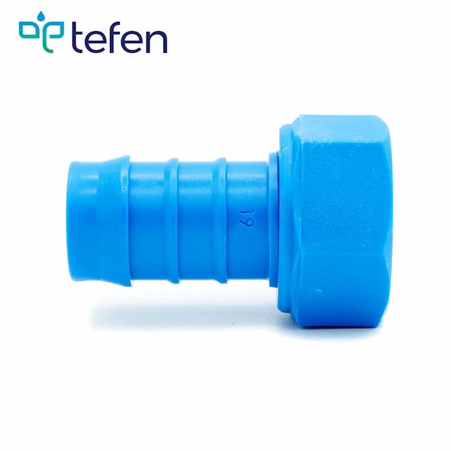 Tefen PA66 Blue BSP 1/4" Fem Swivel  Conn/Conical Seal - 6mm - Image 2