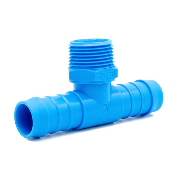 Tefen PA66 Blue BSPT 1/4" Male Branch T Conn - Fits 6mm Hose ID