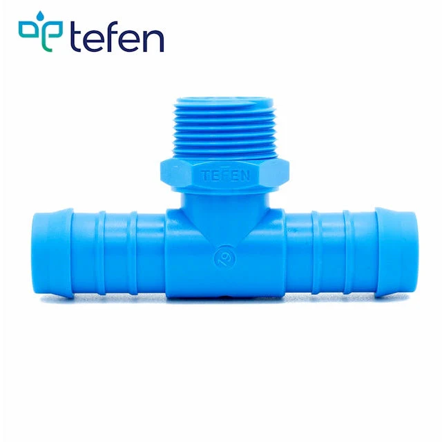 Tefen PA66 Blue BSPT 1/8" Male Branch T Conn - Fits 8mm Hose ID - Image 2