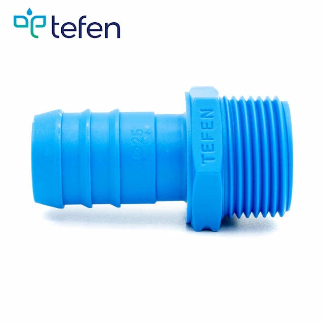 Tefen PA66 Blue BSPT 3/4" Male Connector - Fits 25mm Hose ID - Image 2