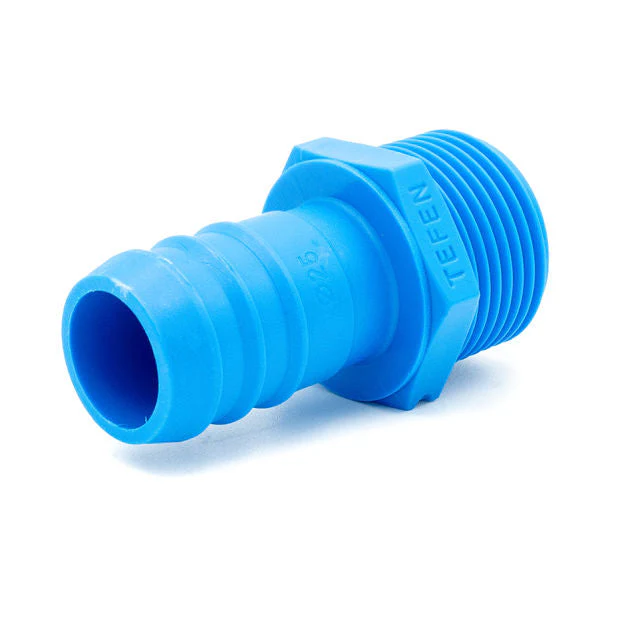 Tefen PA66 Blue BSPT 3/8" Male Connector - Fits 6mm Hose ID