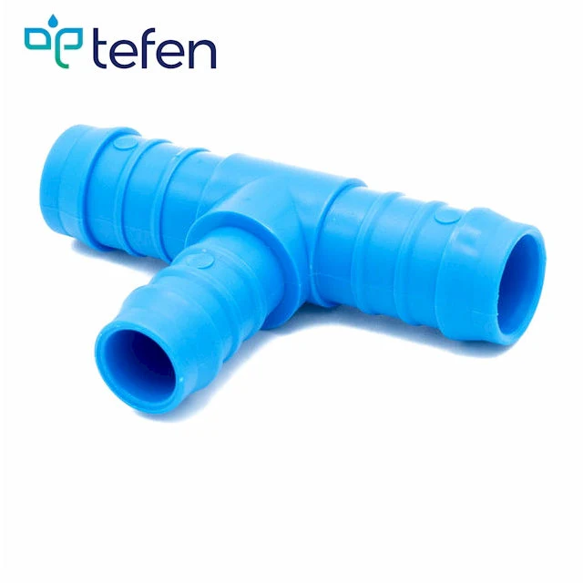 Tefen PA66 Blue Reducing T Hose Conn - Fits 16mm & 14mm Hose ID - Image 2