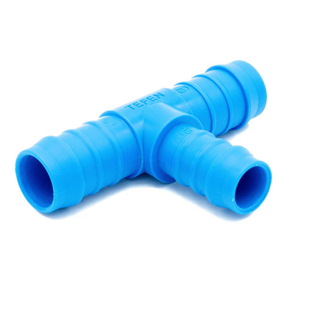 Tefen PA66 Blue Reducing T Hose Conn - Fits 8mm & 6mm Hose ID