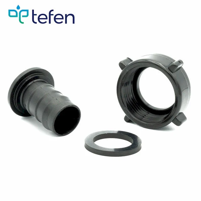 Tefen PP Black BSP 3/4" Fem Swiv Conn +Washer - 8mm Tube ID - Image 2