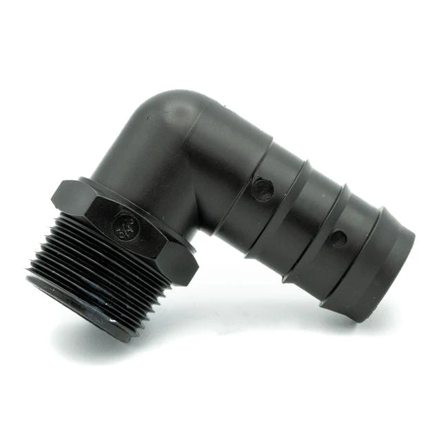 Tefen PP Black BSPT 3/4" Male Elbow Conn - Fits 25mm OD Hose - Image 3