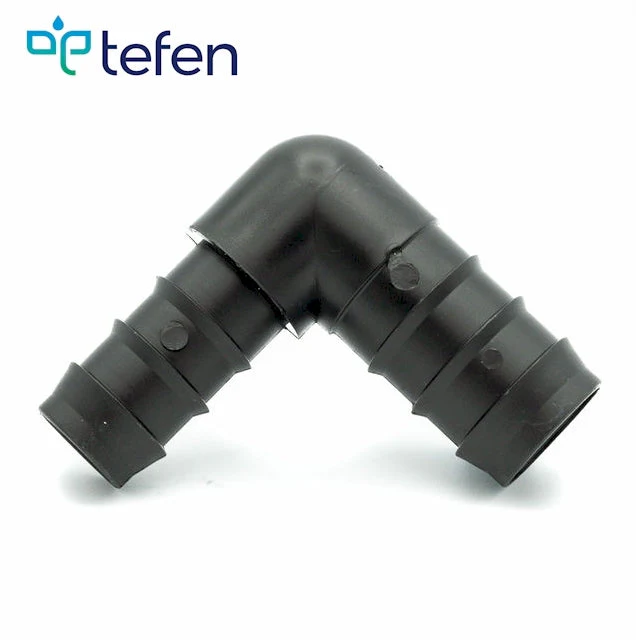 Tefen PP Black Reducing Elbow Conn - Fits 20mm & 12mm OD Hose - Image 2