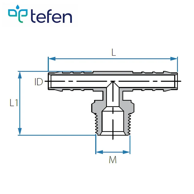 Tefen PVDF Male 1/4" BSPT Branch T Conn White Fits 5mm Hose ID - Image 3
