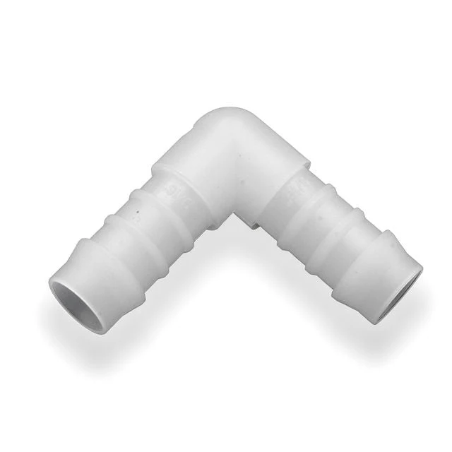 Tefen PVDF Union Elbow Hose Conn White Fits 10mm Hose ID