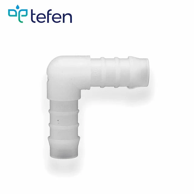 Tefen PVDF Union Elbow Hose Conn White Fits 10mm Hose ID - Image 2