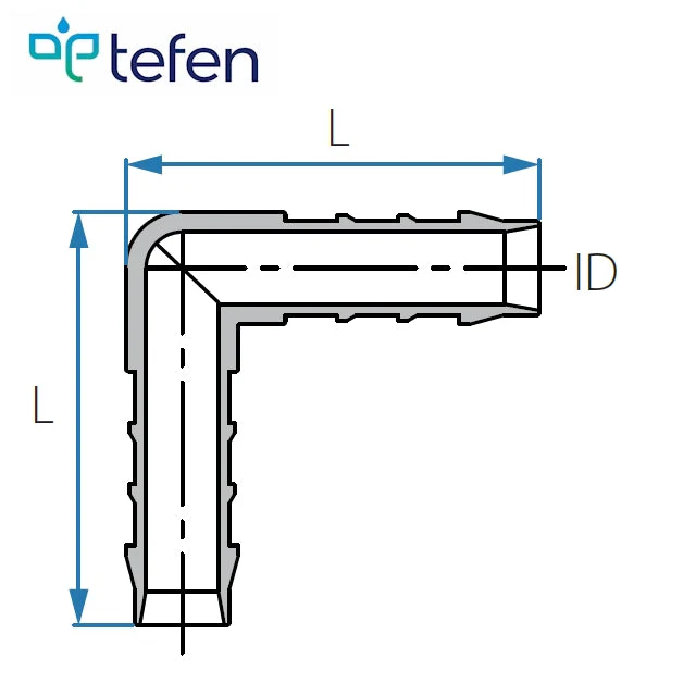 Tefen PVDF Union Elbow Hose Conn White Fits 10mm Hose ID - Image 3
